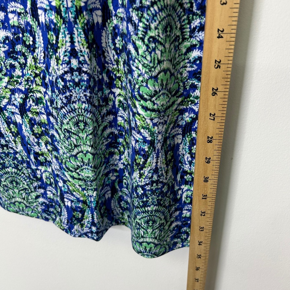 NEW J Jill Maxi Skirt Women's Size Medium Pull On Blue Paisley Tropical Vacation - Picture 5 of 8
